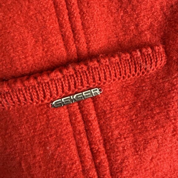 Geiger Tyrol Austrian Boiled Wool Jacket Red Women’s EU 44 Made in Austria - Picture 8 of 9